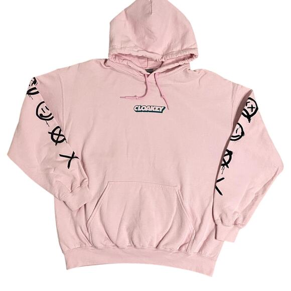 Gildan Tops - Cloakzy Hoodie Womens Large Pink Heavy Gildan Logo Youtube Twitch Accents
